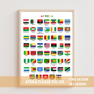 Africa Flag Poster,Classroom Wall Art,Instant Download