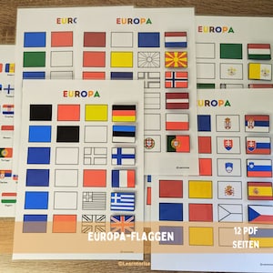 Attività sulle bandiere dell'Europa, aula, download istantaneo
