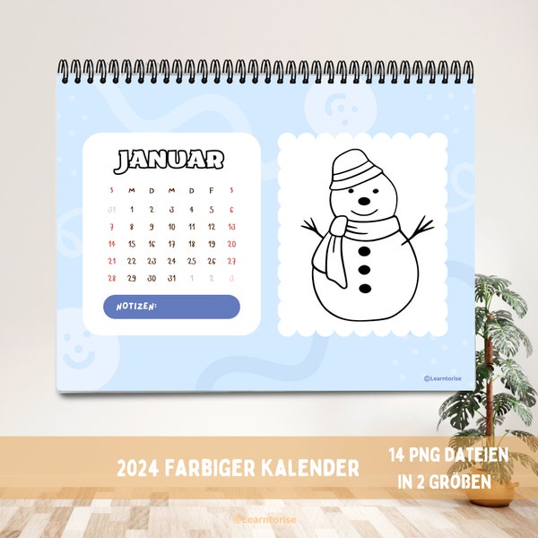 Mal-Kalender für Kinder,Kinder-Kalender,Poster