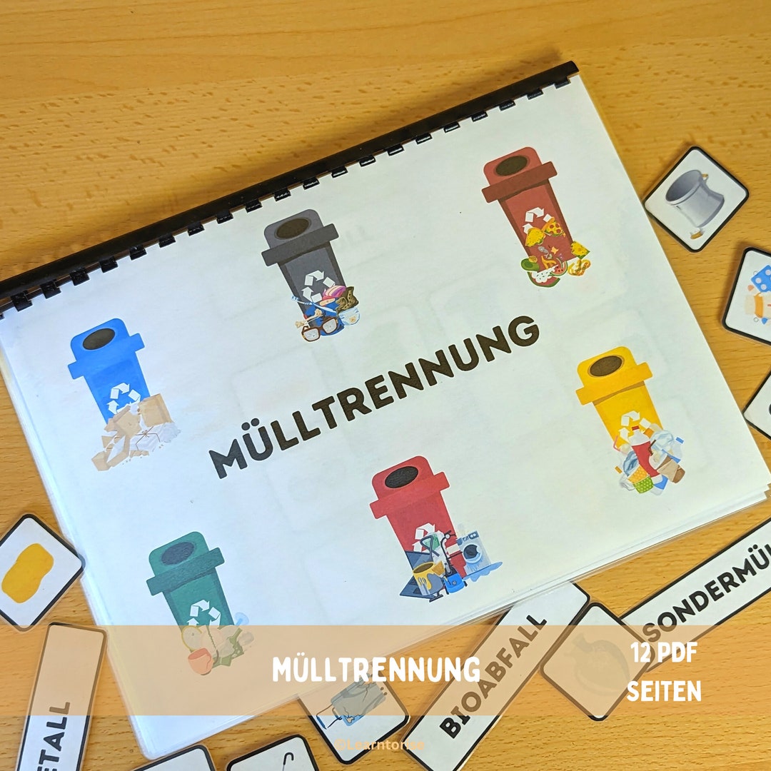 Waste Separation Busy Book, Garbage Can Game German Etsy