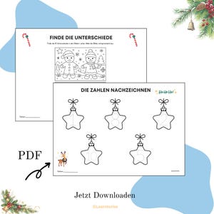 Preschool workbook Winter, Kindergarten exercises, Learning book Autumn, Preschool PDF, Coloring & writing exercises, Digital download image 2
