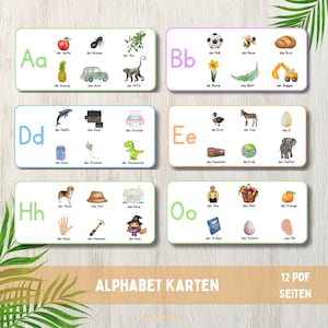 Alphabet-Karten,ABC,Deutsch,Buchstaben lernen