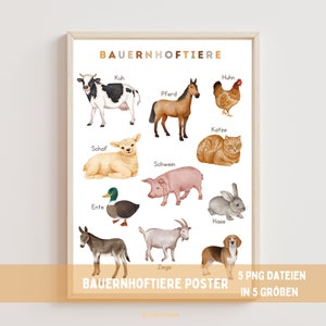 Bauernhoftiere Poster,Klassenzimmer Wandkunst,Sofort Download