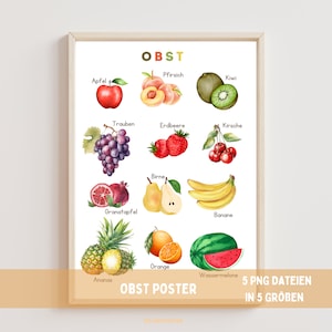 Obst Poster,Klassenzimmer Wandkunst,Sofort Download