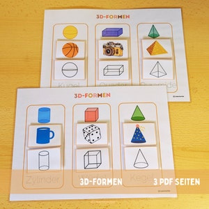 formas 3D, formas geométricas aprendendo formas, jardim de infância