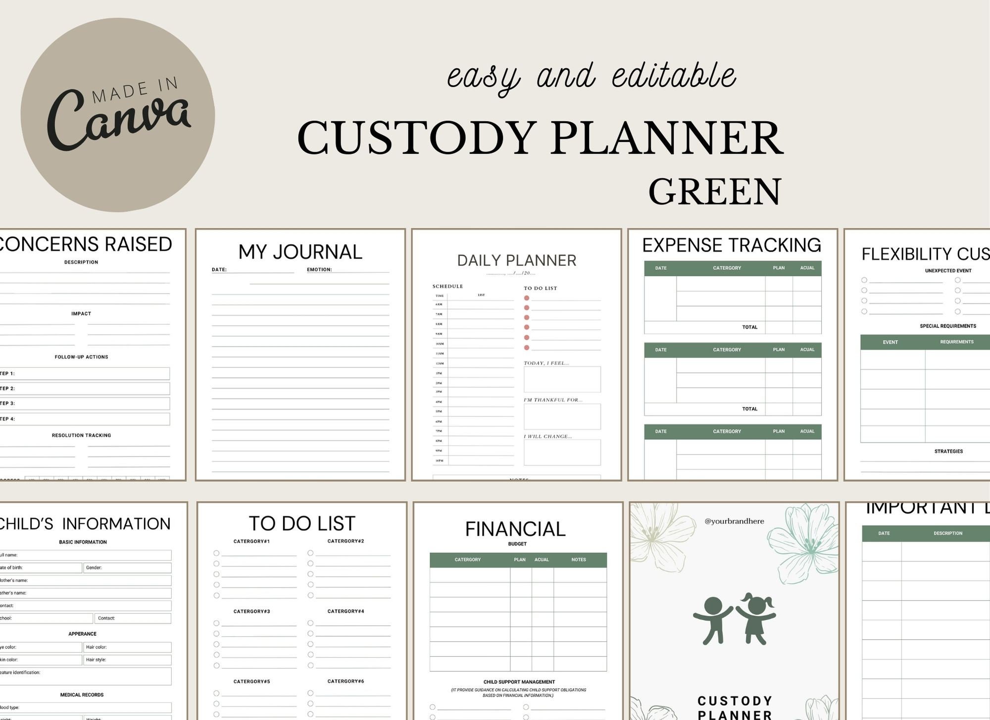 Child Custody Planner Printable - Il Fullxfull.5945109051 Rejk 