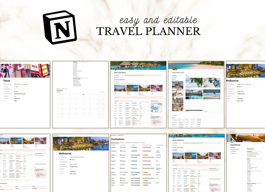 All-in One Digital Travel Planner, Ultimate Budget Overview, Notion ...