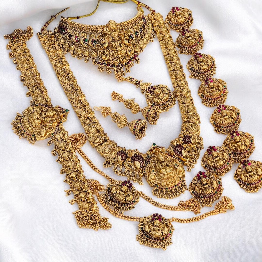 jewelradhe Laxmi Bridal Jewelry Set: Gold Plated Indian Wedding Jewellery