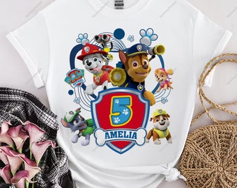 Custom Paw Patrol Birthday Shirt, Personalized Birthday Family Shirts, Custom Birthday Paw Patrol Shirt