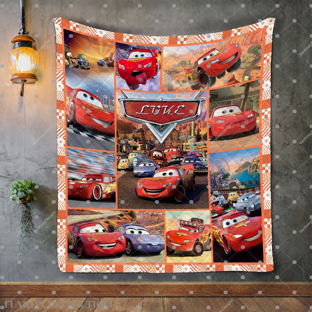 Personalized Cars Lightning Mcqueen Quilt Fleece Blanket Etsy