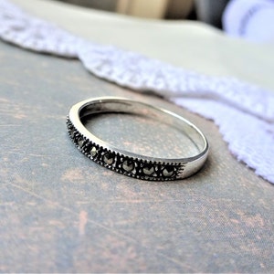 My S Collection 925 Sterling Silver Marcasite Contemporary RING