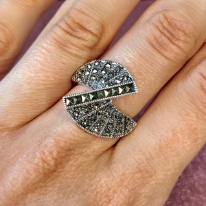 My S Collection 925 Sterling Silver Marcasite Art Deco Style RING