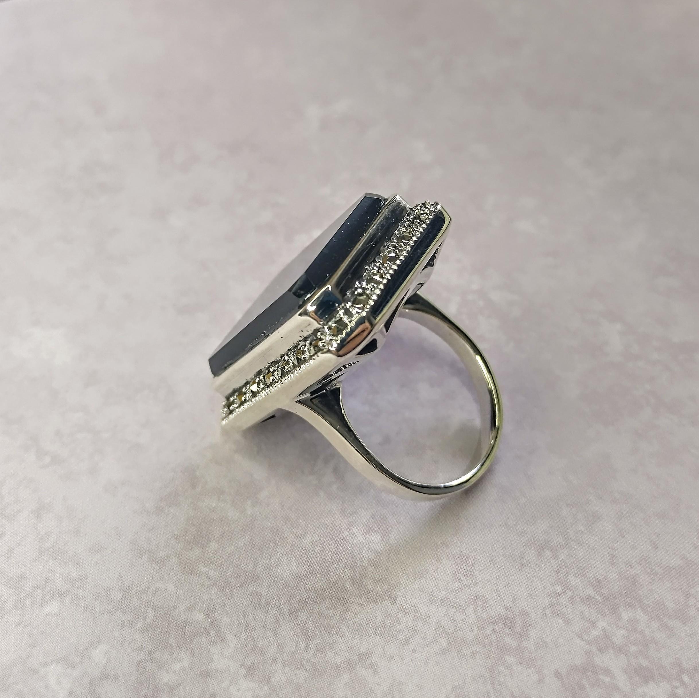 スターリングシルバーマーカサイトリング：ヴィンテージスタイル