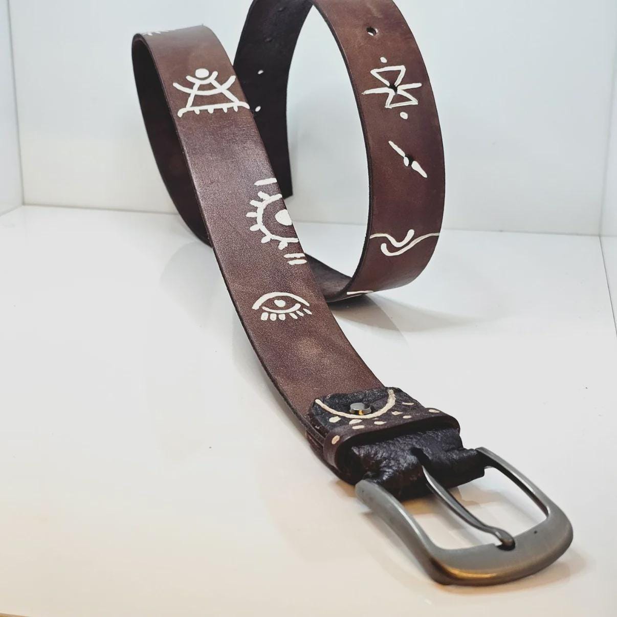 Morocco Hand Made Leather Belt One of a Kind Handmade Moroccan Full Grain Leather Belt With Hidden Pocket  main image 3