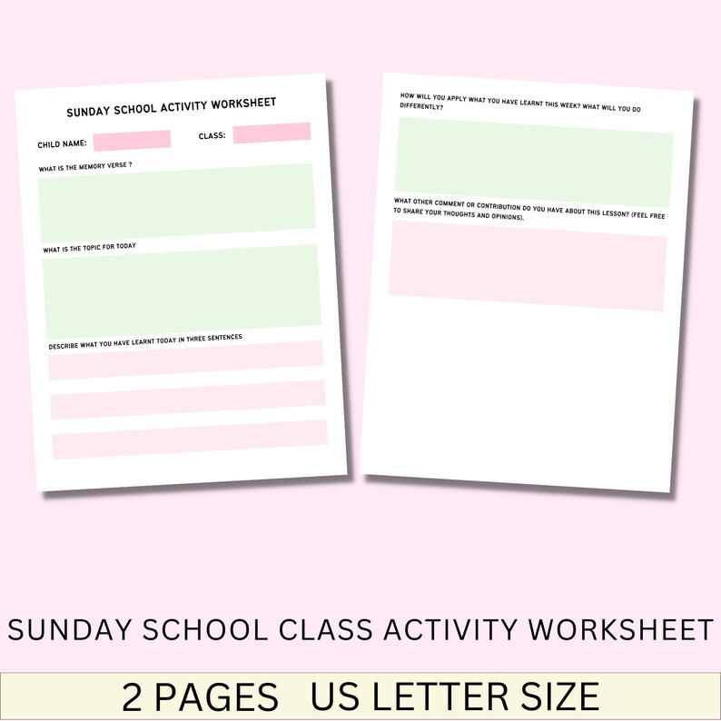 Sunday School Lesson Template - Etsy