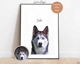 Dog Memorial Gift For Dog Lover, Custom Dog Portrait From Photo, Personalized Dog Sketch, Custom Dog Colored Sketch, Custom Dog Painting