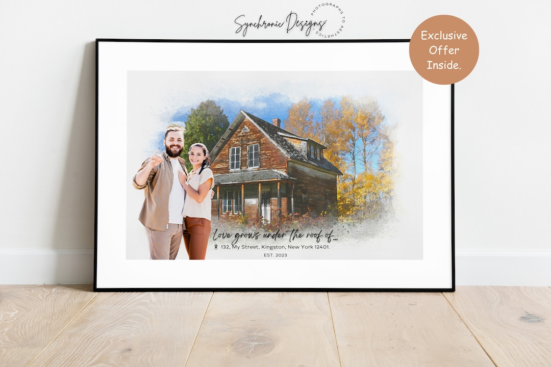 Custom Home Portrait on Canvas, Custom House Portrait From Photo ...