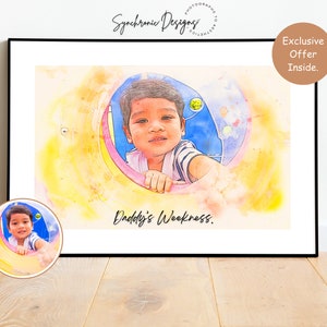 Custom Watercolor Child Portrait from Photo, Kids Portrait, Baby Portrait, Watercolor Baby Portrait Custom Baby Portrait Watercolor Painting