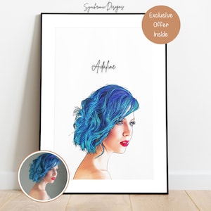 Custom Girlfriend Portrait, Social Media Avatar, Cartoon Portrait, Self Portrait, Stylized Portrait, Custom Portrait From Photo, Comic Style