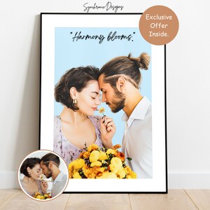Custom Couple Portrait From Photo, Personalized Valentine Couple Portrait, Engagement Gift, Proposal Gift, Custom Soulmate Gift, Couple Art