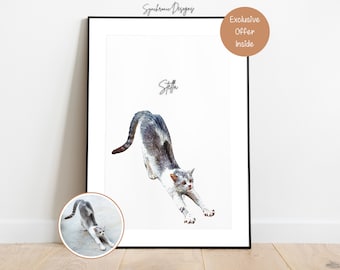 Custom Cat Portrait From Photo, Personalized Cat Portrait, Custom Cat Painting, Cat Memorial Gift For Cat Lover, Custom Cat Colored Sketch