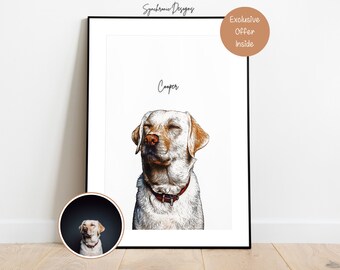 Custom Dog Sketch, Custom Dog Portrait From Photo, Personalized Dog Painting, Custom Dog Colored Sketch, Dog Memorial Gift For Dog Lover,