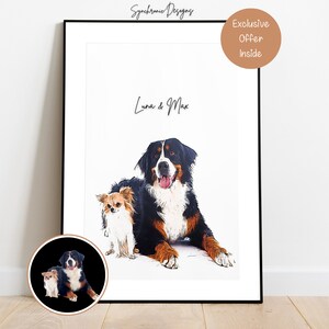 Custom Dog Sketch For Dog Lover, Personalized Dog Sketch, Custom Dog Portrait From Photo, Dog Colored Sketch from Photo, Dog Memorial Gift