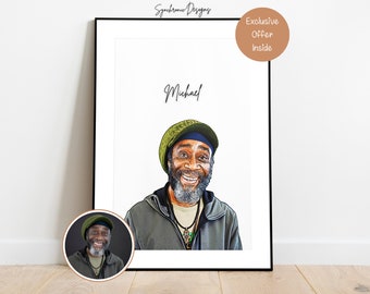 Custom Cartoon Portrait, Custom Self Portrait, Social Media Avatar, Custom Grandfather Portrait, Custom Portrait From Photo, Comic Style Art