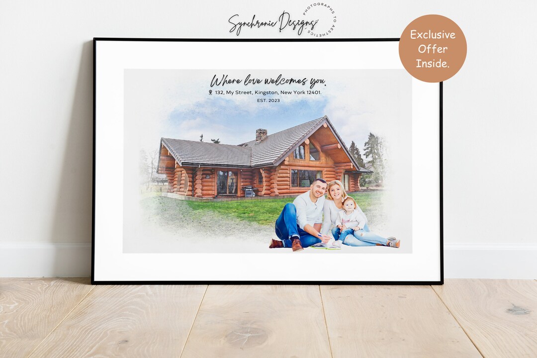 Custom House Portrait on Canvas, Custom Home Portrait From Photo ...