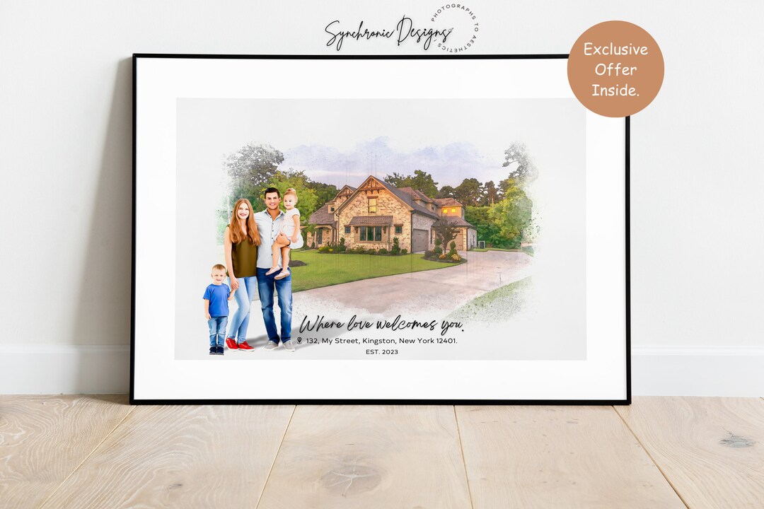 Custom House Portrait on Canvas, Custom Home Portrait From Photo ...