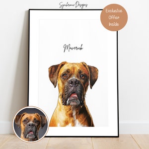 Custom Dog Portrait For Dog Lover, Personalized Dog Sketch, Custom Dog Portrait From Photo, Dog Colored Sketch from Photo, Dog Memorial Gift