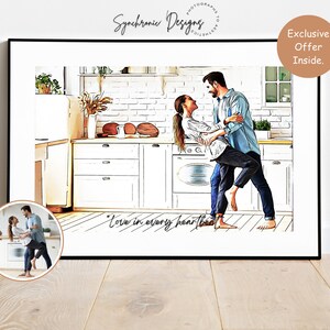 Couple Drawing, Custom Portrait, Couple Portrait, Cartoon Portrait, Personalized Portrait, Valentine Gift Custom Proposal Gift Valentine Day