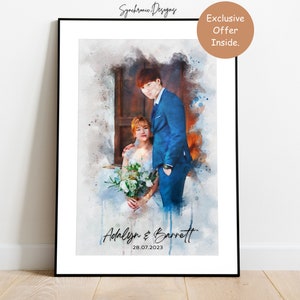 Watercolor Wedding Portrait, Wedding Watercolor Painting, Wedding Portrait, Couple Portrait, Wedding Gift Anniversary Gift, Gift For Couples