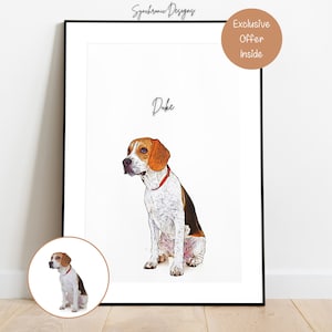 Custom Dog Sketch For Dog Lover, Custom Dog Portrait From Photo, Dog Colored Sketch from Photo, Personalized Dog Sketch, Dog Memorial Gift