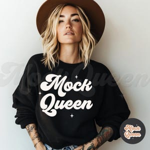 Black Sweatshirt Mockup Halloween Gildan Sweatshirt 18000 Mockup Trendy Crewneck Mockup Edgy Sweatshirt Mockup Black Oversized Western Mock