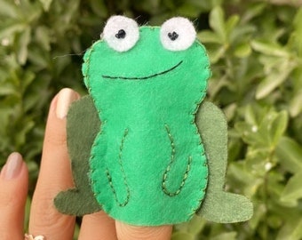 Frog Felt Finger Puppet Pattern, Montessori Toys Pattern, Finger Puppets for Pre School Classroom Storytelling, Educational Baby Toys Gift