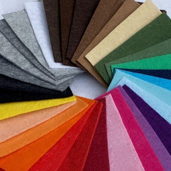 1 Sheet - Choose Your Size and Color 100% Polyester Felt Sheets, Hard Korean Felt, Pick and Mix, Crafting Felt Flowers, Stiffened Felt, DIY