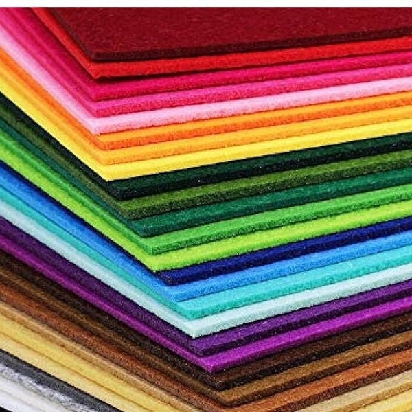 Hard Korean Felt Sheets, 1mm Brightly Coloured Korean Hard Felt, Stiff Polyester Felt, Craft Felt Squares, DIY Materials, Arts and Crafts