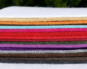 3 mm 100% Wool Thick Felt in Multiple Sizes and Colors, You Choose 1 - 9x12, 4x4, 12x18 Felt Sheets, DIY Project Arts and Crafts Felt Fabric