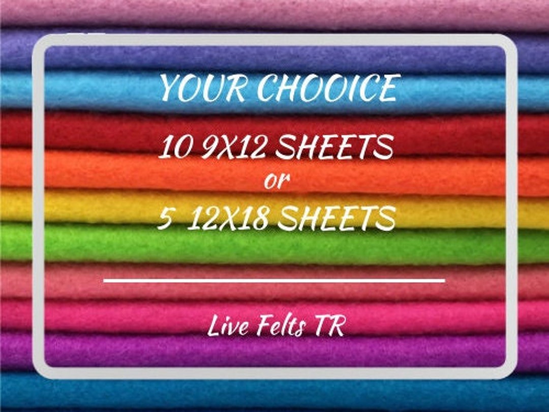 Hard Korean 1 Mm 9x12 or 12x18 Polyester Felt Sheet, Stiffened Felt