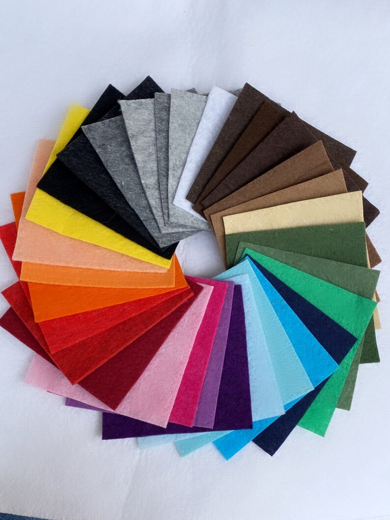 1 Sheet Choose Your Size and Color 100 Polyester Felt Sheets, Hard