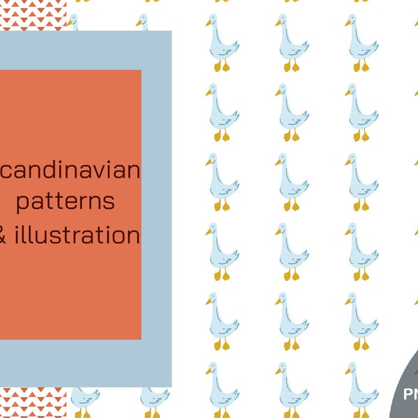 Scandinavian patterns with ornaments