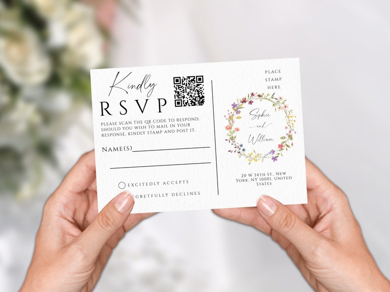 Wedding Invitation Bundle Template, Wildflowers Wedding Invites Mega Bundle, Floral DIY Editable & Printable Invitation