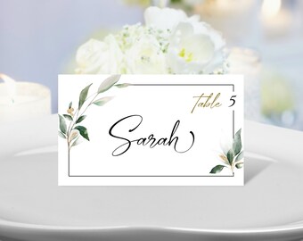Greenery Wedding Place Card Template: DIY Printable Eucalyptus