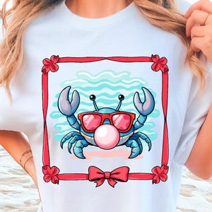 Sommer Krabbe Png, Strand Stimmung Sublimation Design, Sommer Png, Sommer Cartoon Tier Grafik, Kawaii Krabbe Sublimation, Süße Krabbe Png