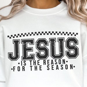 Jesus The Reason For The Season Svg Png, Faith Christmas Svg, Retro Christmas Svg, Holy Christmas Svg, Faith Svg, Religious Svg, God Svg Png