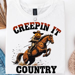 Creepin It Country Png, Zucca da cowboy Png, Halloween Png, Rodeo di Halloween Png, Cowboy Halloween Png, Western Png, Paese Halloween Png