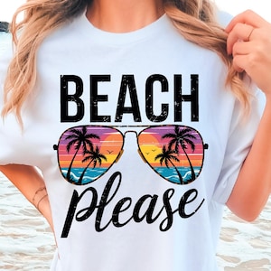 Beach Please Png, Tropical Sunglasses Png, Retro Beach Png, Sunset Reflection Png, Palm Tree Sunglasses  Png, Funny Beach Quote Png, Beach