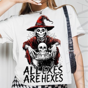 All Exes Are Hexes Png, Skeleton Witch Png, Halloween Png, Funny Witch Png, Halloween Humor Png, Funny Skeleton Png, Witch Quote Png