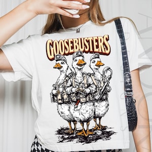 Goosebusters Halloween Png, Funny Goose Png, Halloween Png, Halloween Goose Clipart, Funny Halloween Png, Cute Funny Goose Clipart